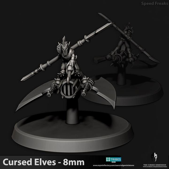 Cursed Elves Speed Freaks | 8mm Epic Scale Sci-Fi Jump Infantry Miniatures