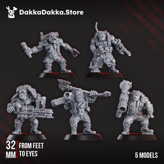 Porkaz Blak Orks Mob | 32/28mm Heroic-Scale Sci-Fi Infantry Miniatures