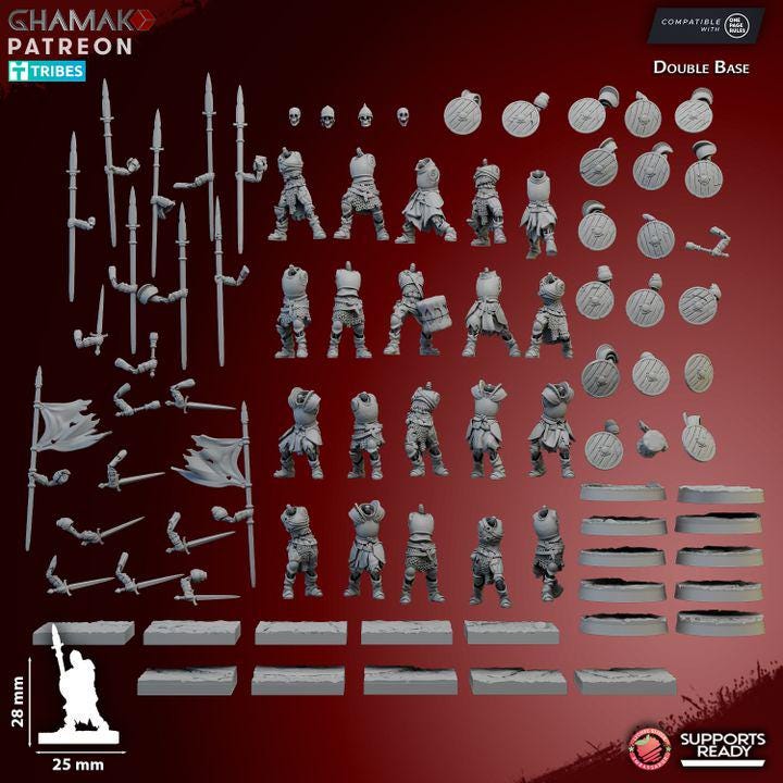 Vampire Skeletal Guard | 28mm Heroic-Scale Fantasy Infantry Miniatures
