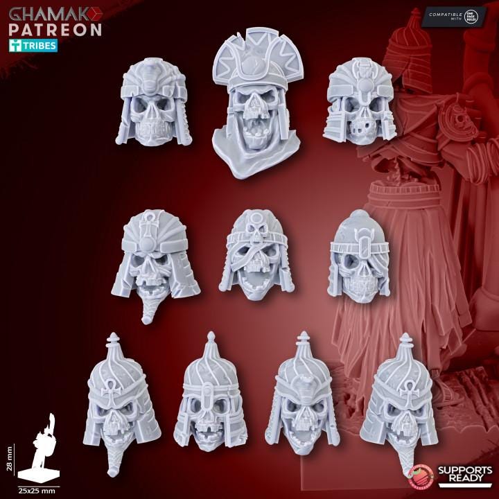 Undead Pharaohs Pyramid Guards | 28mm Heroic-Scale Fantasy Infantry Miniatures