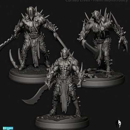 Cursed Elves/Tech Pirates Monstrosities | 32/28mm Heroic-Scale Sci-Fi Infantry Miniatures