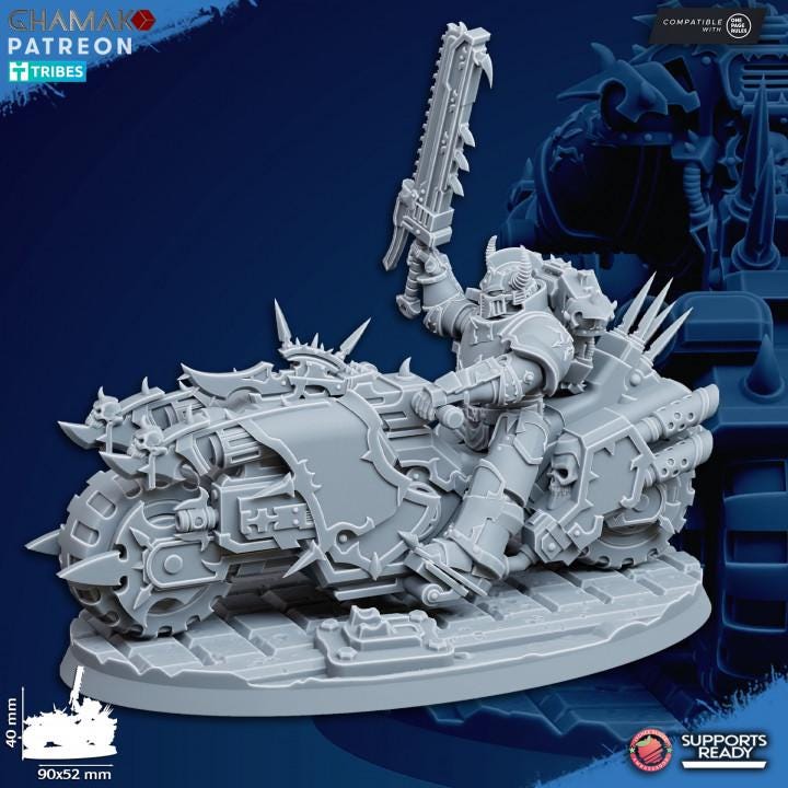 Heretic Traitor Bikes | 32/28mm Heroic-Scale Sci-Fi Power Armoured Bikes