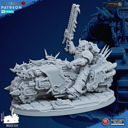 Heretic Traitor Bikes | 32/28mm Heroic-Scale Sci-Fi Power Armoured Bikes