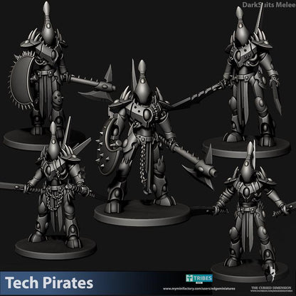 Tech Pirates Dark Suits | 32/28mm Heroic-Scale Sci-Fi Miniatures