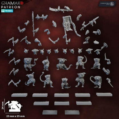 Ratmen Warriors | 28mm Heroic-Scale Fantasy Infantry Miniatures