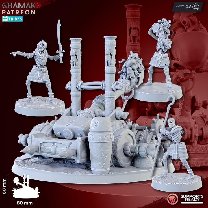 Undead Pharaohs Sand Catapult | 28mm Heroic-Scale Fantasy War Machine Miniatures