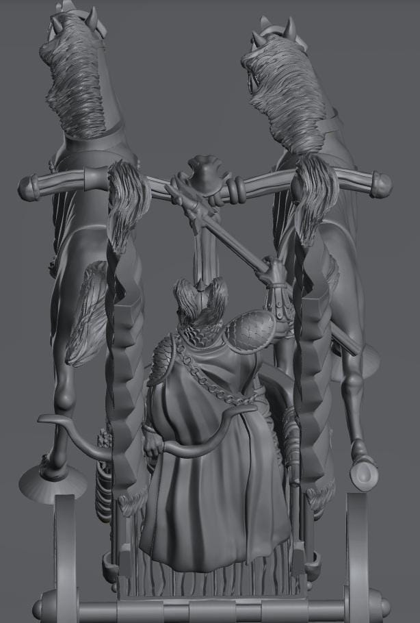 Chariot Raiders King | 28mm Scale Fantasy War Machine Miniatures