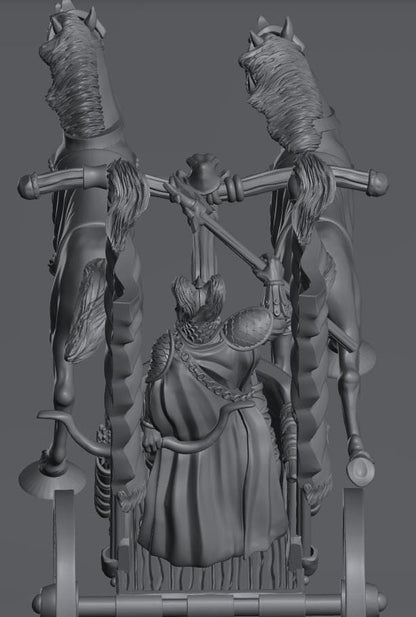 Chariot Raiders King | 28mm Scale Fantasy War Machine Miniatures