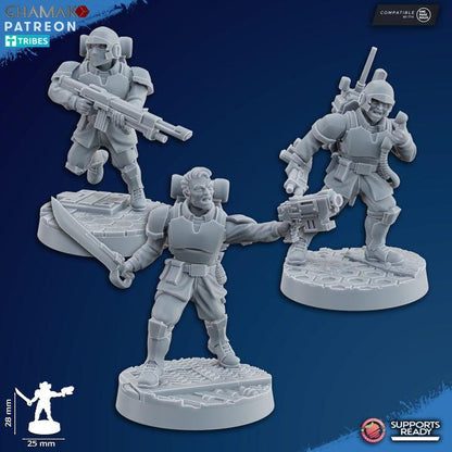 Freedom Guard Assault team | 32/28mm Heroic-Scale Sci-Fi Infantry