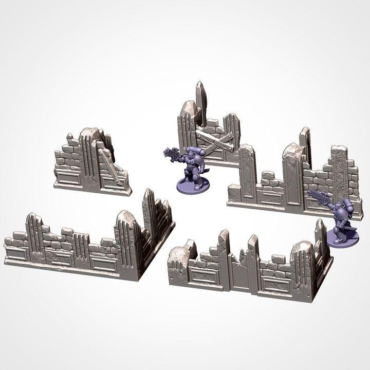 City Ruins (Old School)| 32/28mm Wargaming Scenery and Miniature Terrain