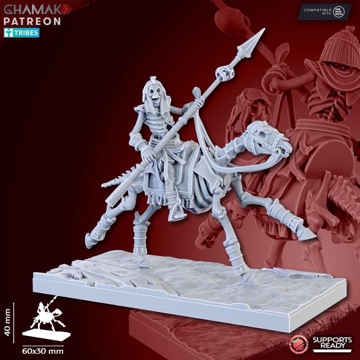 Undead Pharaohs Sand Skeleton Horsemen/Sabretooth Riders | 28mm Heroic-Scale Fantasy Cavalry Miniatures