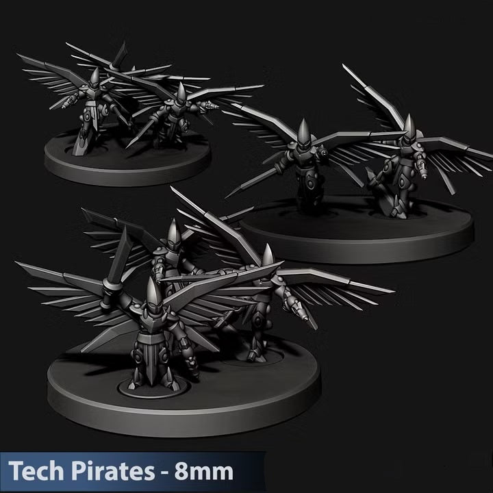 Tech Elves/Pirates Flying Warriors | 8mm Epic Scale Sci-Fi Infantry Miniatures