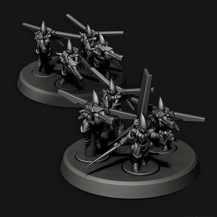 Tech Elves/Pirates Flying Warriors | 8mm Epic Scale Sci-Fi Infantry Miniatures