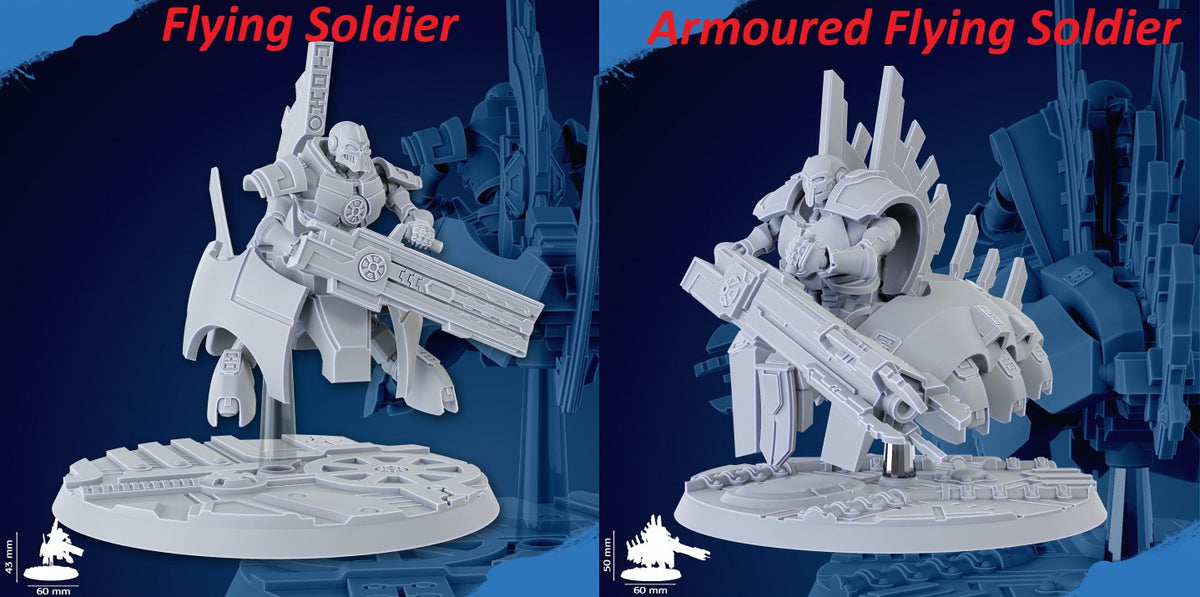 Undying Flying Warriors | 32/28mm Heroic-Scale Sci-Fi Jetbike Miniatures