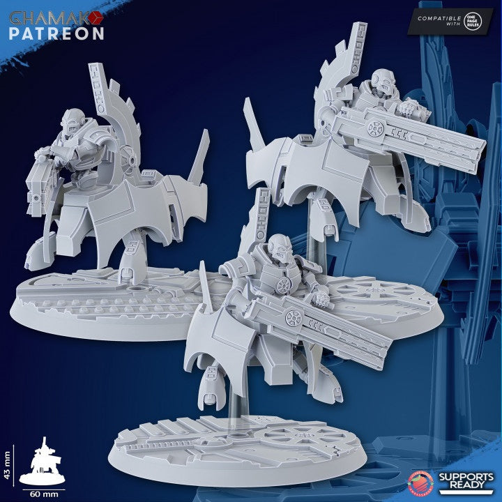 Undying Flying Warriors | 32/28mm Heroic-Scale Sci-Fi Jetbike Miniatures