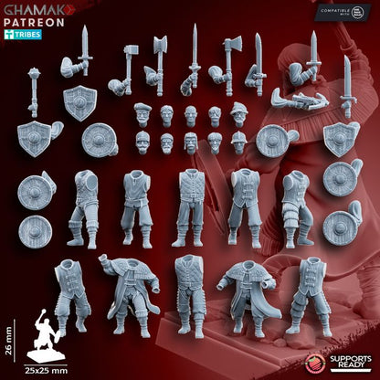 The Human Empire Melee Infantrymen | 28mm Heroic-Scale Fantasy Infantry Miniatures