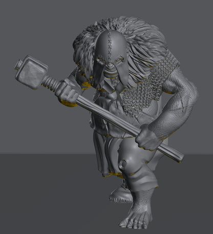 Hillmen Wildling Half Troll | 28mm Scale Fantasy Infantry Miniatures