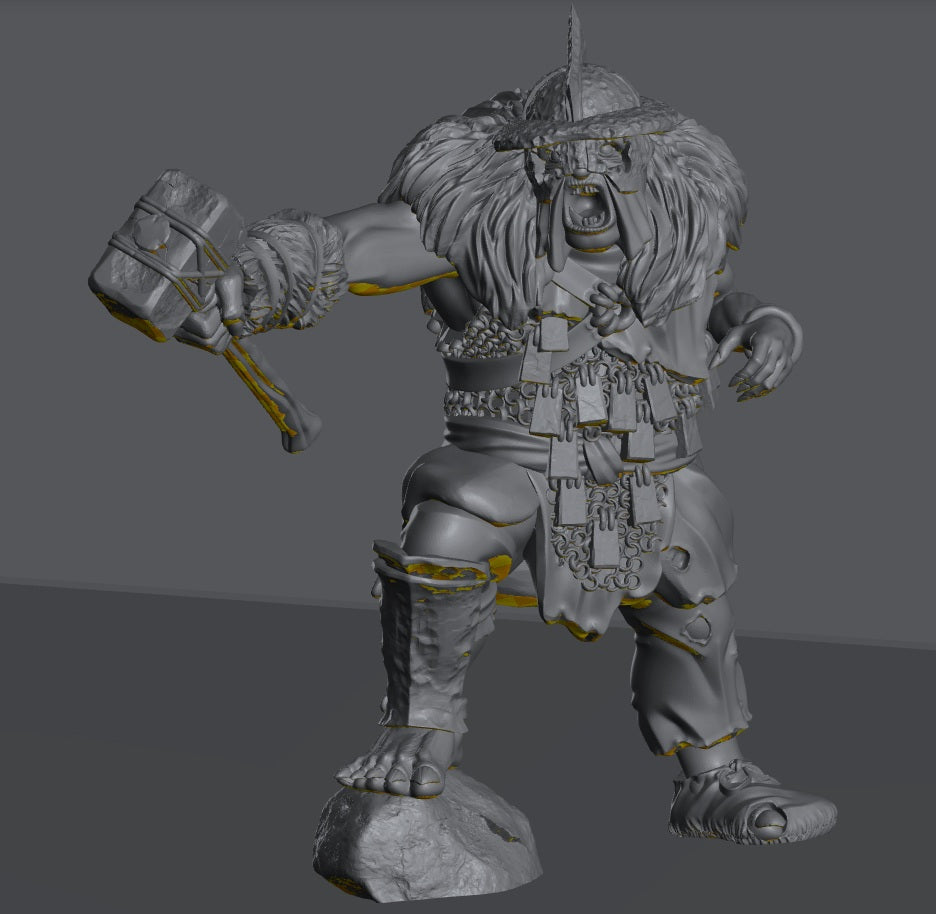 Hillmen Wildling Half Troll | 28mm Scale Fantasy Infantry Miniatures