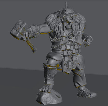 Hillmen Wildling Half Troll | 28mm Scale Fantasy Infantry Miniatures