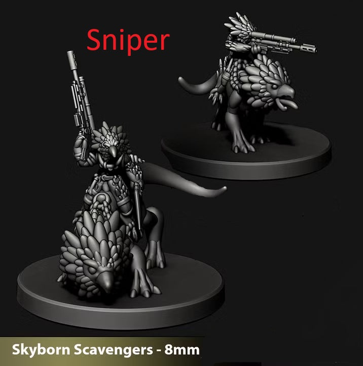 Skyborn Heavy Beast Leaders | 8mm Epic Scale Sci-Fi Walker Miniature