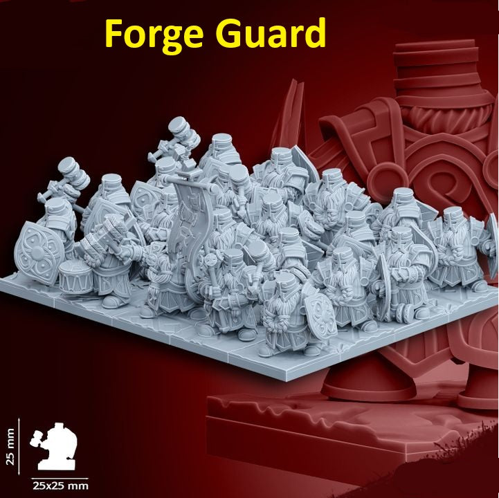 Dwarf Heavy Melee Warriors | 28mm Heroic-Scale Fantasy Infantry Miniatures