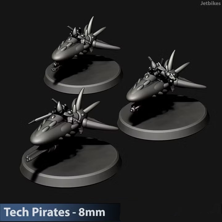 Tech Pirates Jetbikes | 8mm Epic Scale Sci-Fi Bike Miniatures