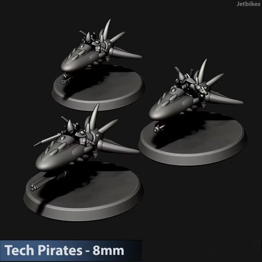 Tech Pirates Jetbikes | 8mm Epic Scale Sci-Fi Bike Miniatures
