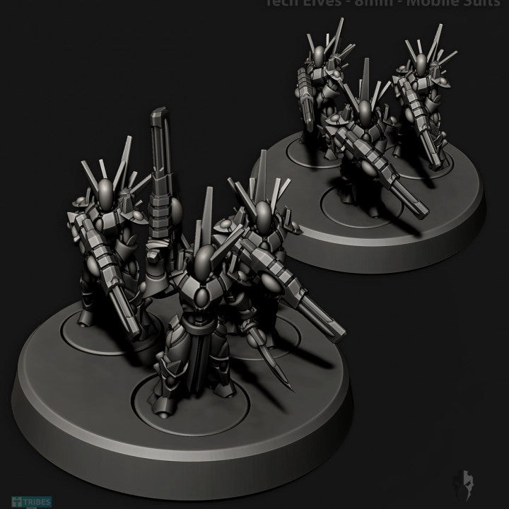Tech Elves Mobile Suits | 8mm Epic Scale Sci-Fi Infantry Miniatures