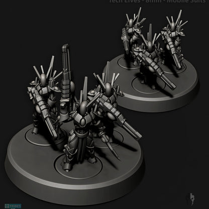 Tech Elves Mobile Suits | 8mm Epic Scale Sci-Fi Infantry Miniatures