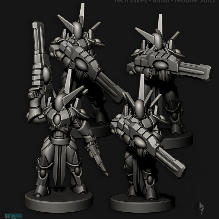 Tech Elves Mobile Suits | 8mm Epic Scale Sci-Fi Infantry Miniatures