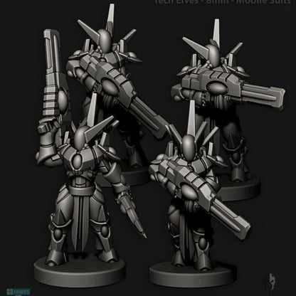 Tech Elves Mobile Suits | 8mm Epic Scale Sci-Fi Infantry Miniatures