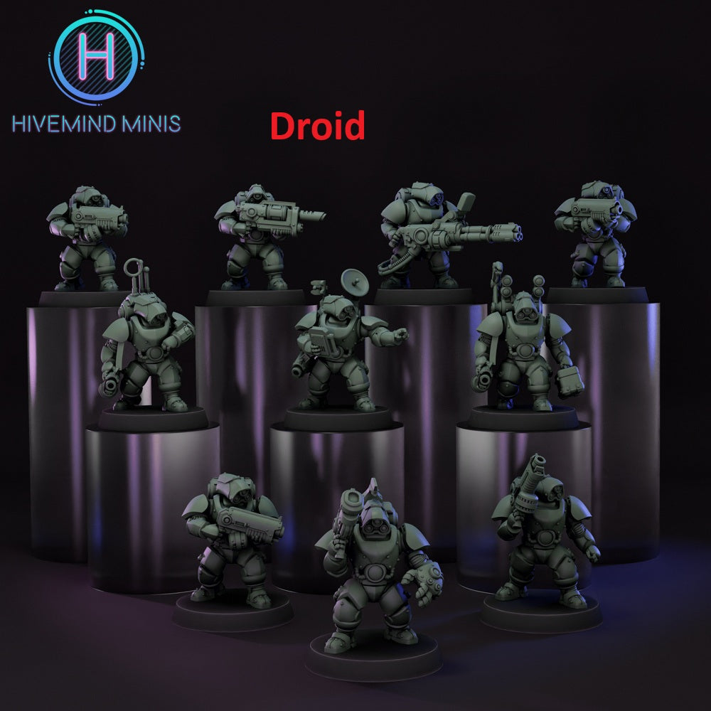 Droydkin Dragoons | 32/28mm Heroic-Scale Sci-Fi Infantry Miniatures