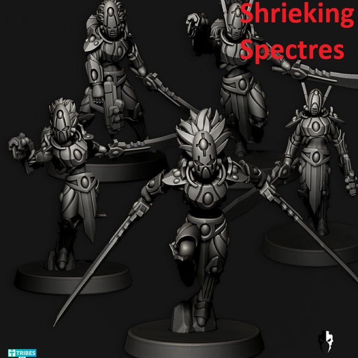 Tech Elves Elite Specialty Warriors | 32/28mm Heroic-Scale Sci-Fi Infantry Miniatures