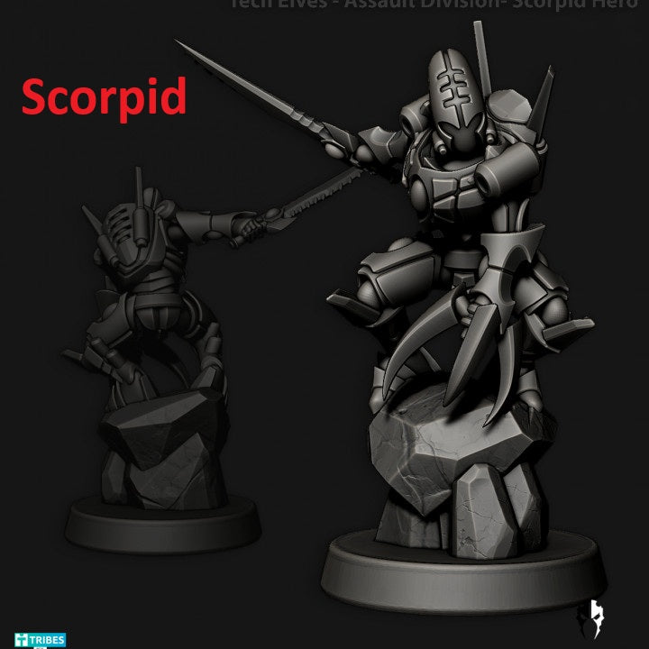Tech Elves Legendary Heroes | 32/28mm Heroic-Scale Sci-Fi Infantry Miniatures