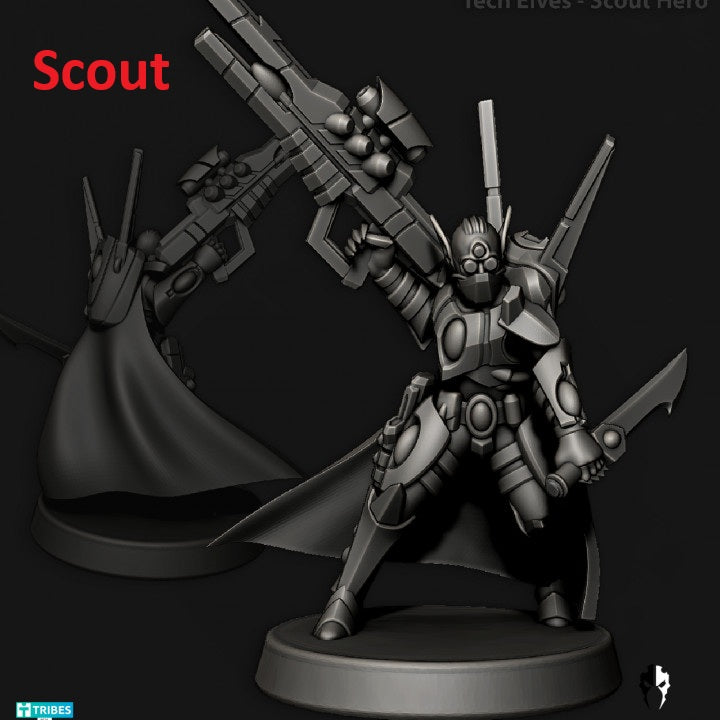 Tech Elves Legendary Heroes | 32/28mm Heroic-Scale Sci-Fi Infantry Miniatures