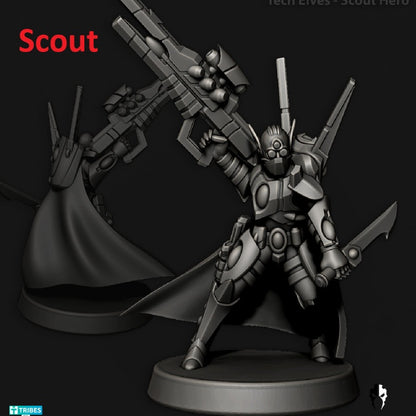 Tech Elves Legendary Heroes | 32/28mm Heroic-Scale Sci-Fi Infantry Miniatures