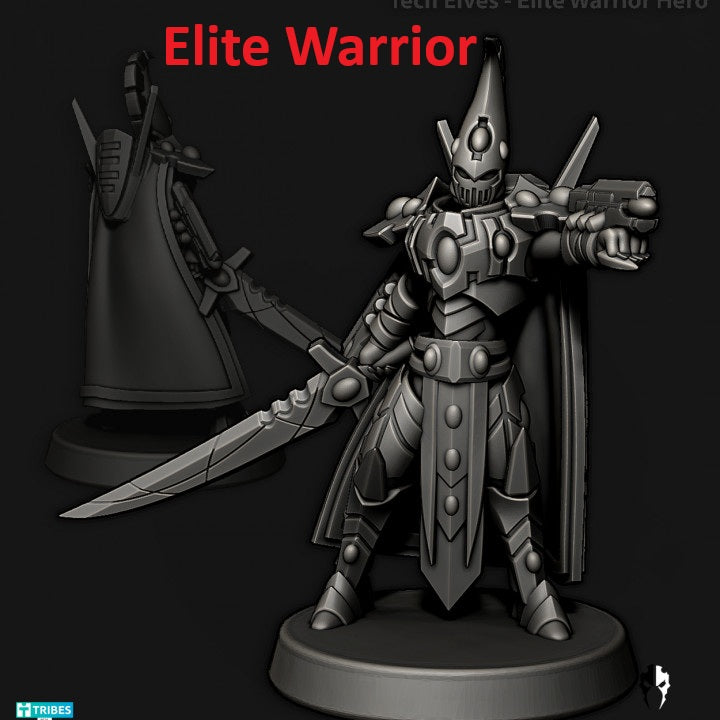 Tech Elves Legendary Heroes | 32/28mm Heroic-Scale Sci-Fi Infantry Miniatures