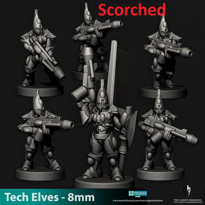 Tech Elves Specialty Warriors | 8mm Epic Scale Sci-Fi Infantry Miniatures