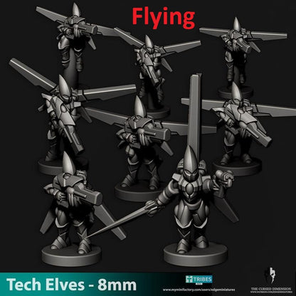 Tech Elves Specialty Warriors | 8mm Epic Scale Sci-Fi Infantry Miniatures