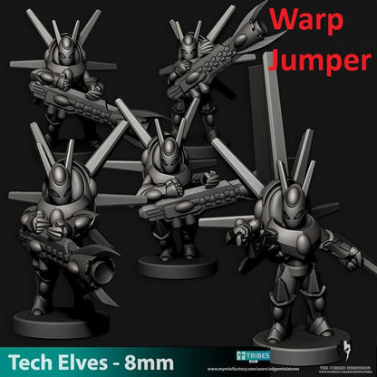 Tech Elves Specialty Warriors | 8mm Epic Scale Sci-Fi Infantry Miniatures