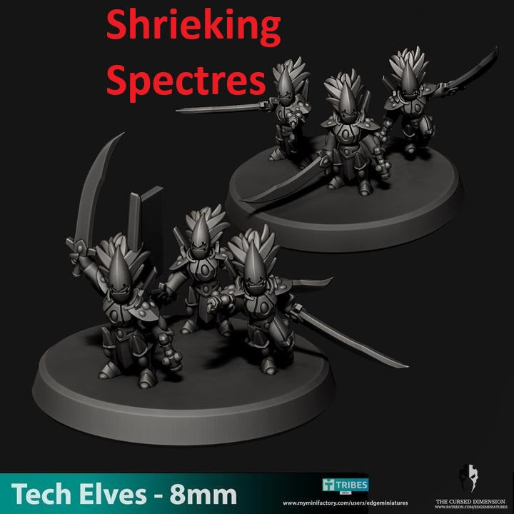 Tech Elves Specialty Warriors | 8mm Epic Scale Sci-Fi Infantry Miniatures