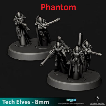 Tech Elves Specialty Warriors | 8mm Epic Scale Sci-Fi Infantry Miniatures
