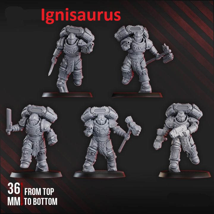 Jetpack Warrior Squad | 32/28mm Heroic-Scale Sci-Fi Power Armoured Infantry