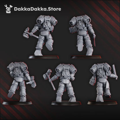 Jetpack Warrior Squad | 32/28mm Heroic-Scale Sci-Fi Power Armoured Infantry