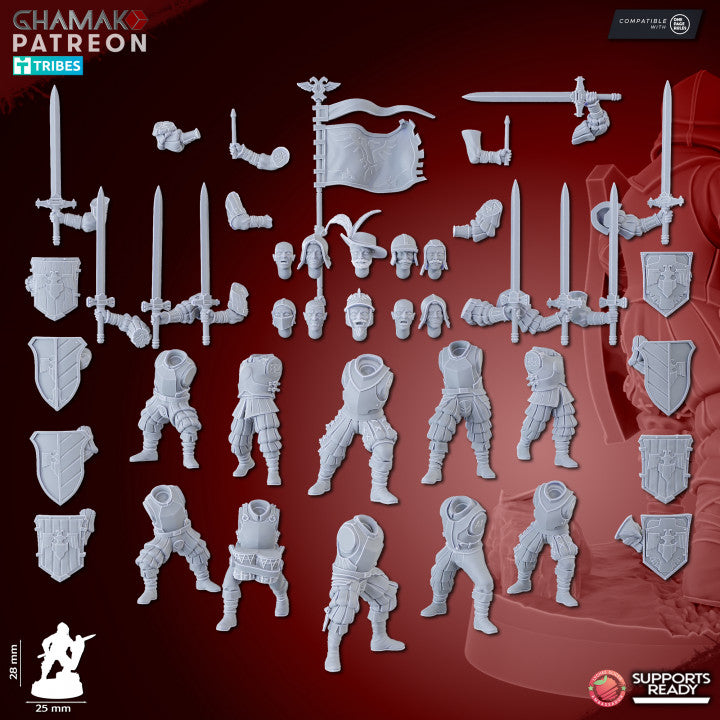 The Human Empire Melee Infantrymen | 28mm Heroic-Scale Fantasy Infantry Miniatures