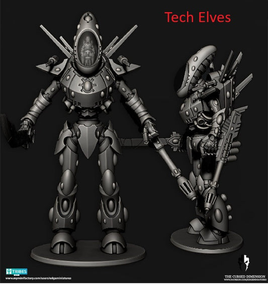Tech Elves/Cursed Elves Titan Knight | 32/28mm Heroic-Scale Sci-Fi  Miniatures