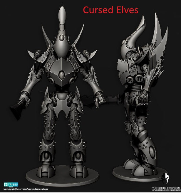 Tech Elves/Cursed Elves Titan Knight | 32/28mm Heroic-Scale Sci-Fi  Miniatures