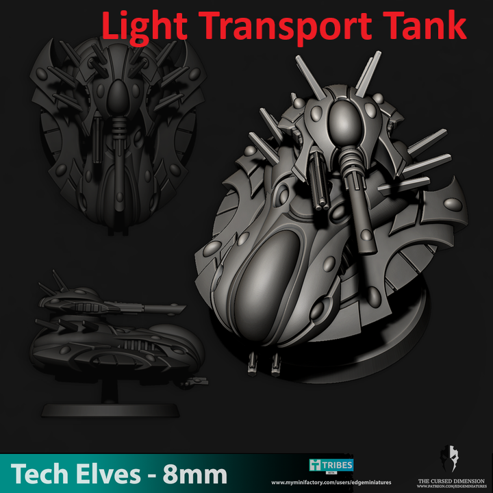 Tech Elves Transport Tank | 8mm Epic Scale Sci-Fi Vehicle Miniatures