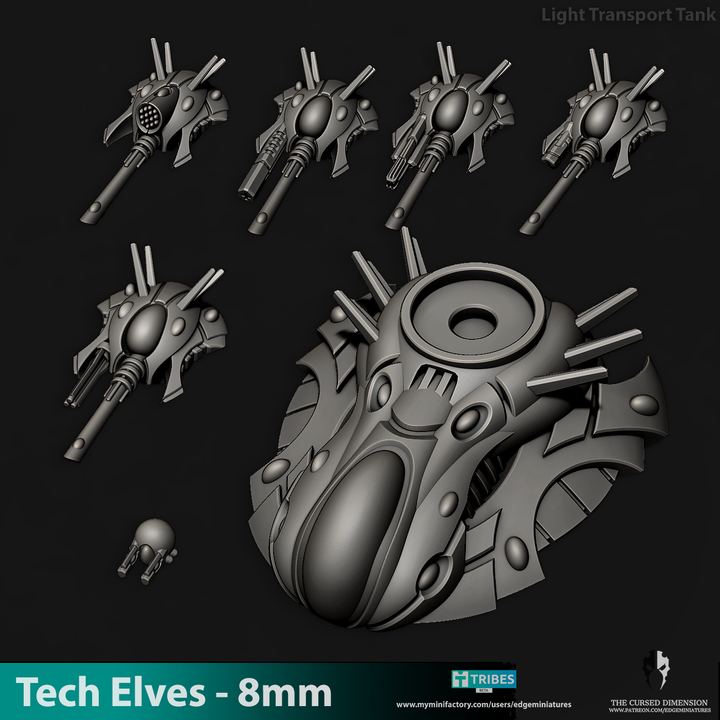 Tech Elves Transport Tank | 8mm Epic Scale Sci-Fi Vehicle Miniatures