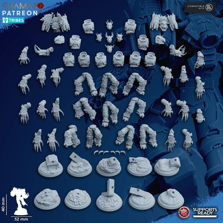Heretic Militum Jump Troops | 32/28mm Heroic-Scale Sci-Fi Heavy Power Armour Jetpack Infantry